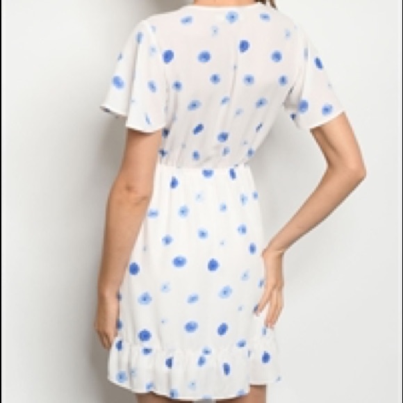 Blue and Cream Dress - Picture 2 of 2